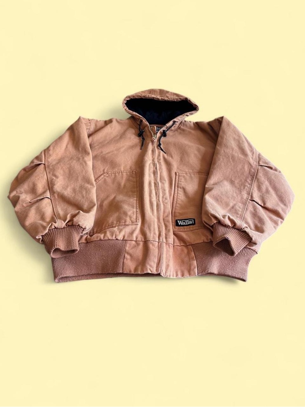 Vintage Walls Work Wear Duck Canvas Hooded Jacket Faded Brown Men’s XL